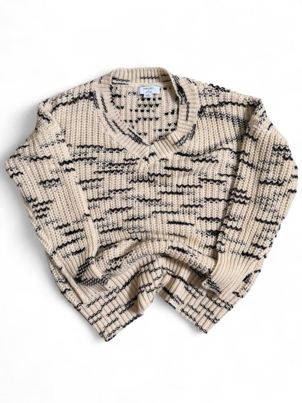 Limited Edition Cozy Marled V-Neck Sweater in Beige by Labelrail X Notion